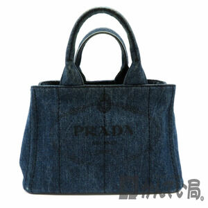 PRADA Canapa Tote Denim Blue Bag